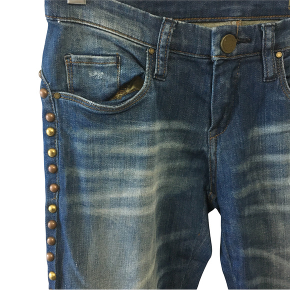 Blank NYC Studded Skinny Jeans Size 25 Women's Blue  Low Rise Denim - Picture 3 of 11